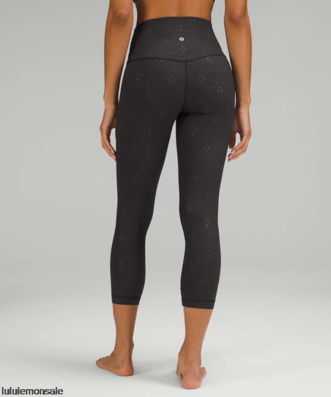 Lululemon Damen DELULU203 | Yogo Emboss Black Align High-rise Crop 23